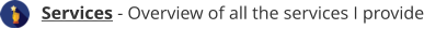 Services - Overview of all the services I provide