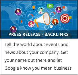 PRESS RELEASE - BACKLINKST Tell the world about events and news about your company. Get your name out there and let Google know you mean business.